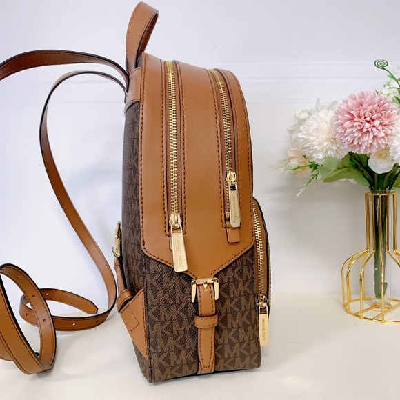 Michael Kors 35S2G8TB2B Jaycee Medium Logo Backpack IN BROWN - Picture 3 of 7
